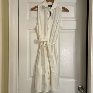 Polo Ralph Lauren belted sleeveless A-line shirt dress, NWT